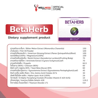 ส่วนผสมใน เบต้าเฮิร์บ Betaherb