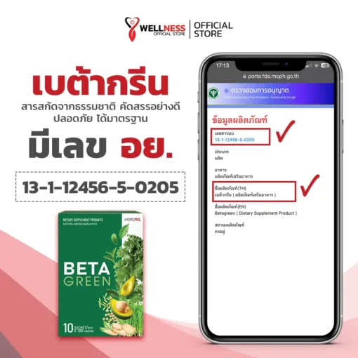 เบต้ากรีน Beta Green เลข อ.ย.