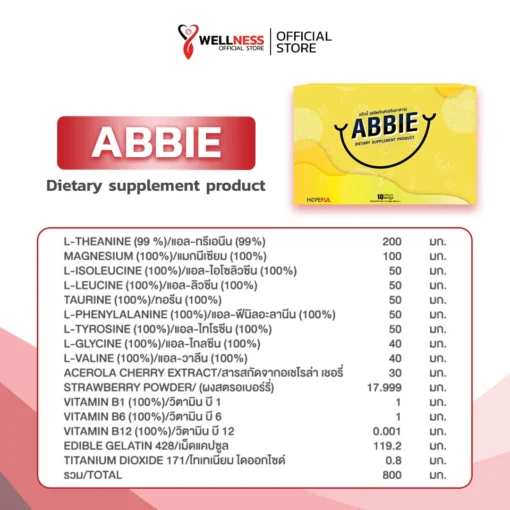ส่วนผสมใน แอ๊บบี้ ABBIE