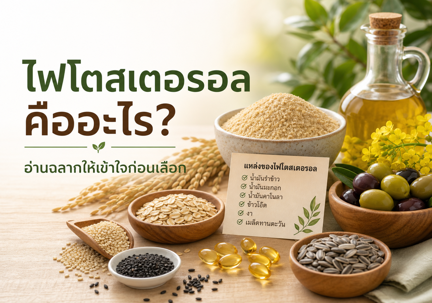 ไฟโตสเตอรอลคืออะไร สารจากพืชในอาหารและอาหารเสริม