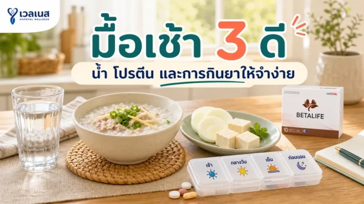 มื้อเช้า 3 ดี: น้ำ โปรตีน และการกินยาให้จำง่าย
