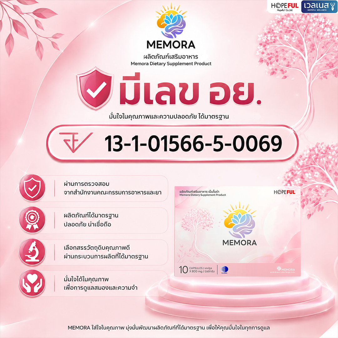 เลขสารบบอาหาร MEMORA เม็มโมร่า